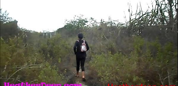  HD Heather Deep explores trail in jungle and get creamthroat in abandoned toilet